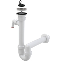 Cифон трубчастий Alca A810-DN40 з решіткою з нержавіючої сталі DN 70 та штуцером