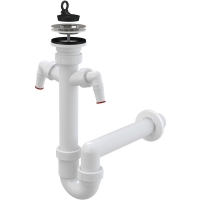 Cифон трубчастий Alca A820-DN40 з нержавіючої сталі