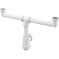 Сифон для здвоєної мийки Alca A448-DN50/40 з накидними гайками 6/4