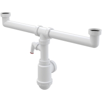 Сифон для здвоєної мийки Alca A448P-DN50/40 з накидними гайками 6/4"